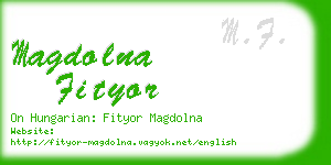 magdolna fityor business card